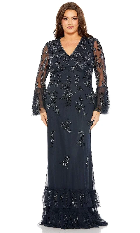 Animal - print wedding guest dresses in subtle colors for a bold statementMac Duggal 9239 - Flutter Long Sleeve Embellished Evening Dress Animal - print wedding guest dresses in subtle colors for a bold statementMac Duggal 9239 - Flutter Long Sleeve Embellished Evening Dress