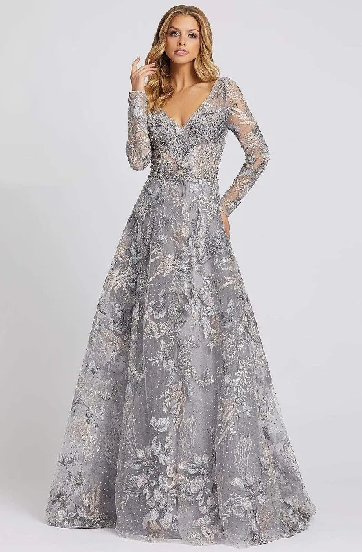Polka - dot - printed wedding guest dresses with short sleevesMac Duggal Evening - 20214D Illusion Long Sleeve Mother of the Bride Gown Polka - dot - printed wedding guest dresses with short sleevesMac Duggal Evening - 20214D Illusion Long Sleeve Mother of the Bride Gown