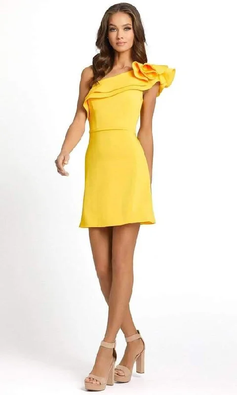 Cocktail dresses with a wrap - front style and a long - length optionMac Duggal 55286 Short One Shoulder Ruffle Dress Cocktail dresses with a wrap - front style and a long - length optionMac Duggal 55286 Short One Shoulder Ruffle Dress