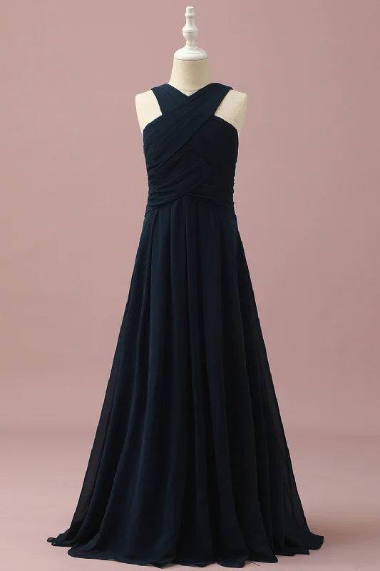Wedding guest dresses with mesh panels and empire waistsNavy Halter A-Line Sleeveless Junior Bridesmaid Dress Wedding guest dresses with mesh panels and empire waistsNavy Halter A-Line Sleeveless Junior Bridesmaid Dress