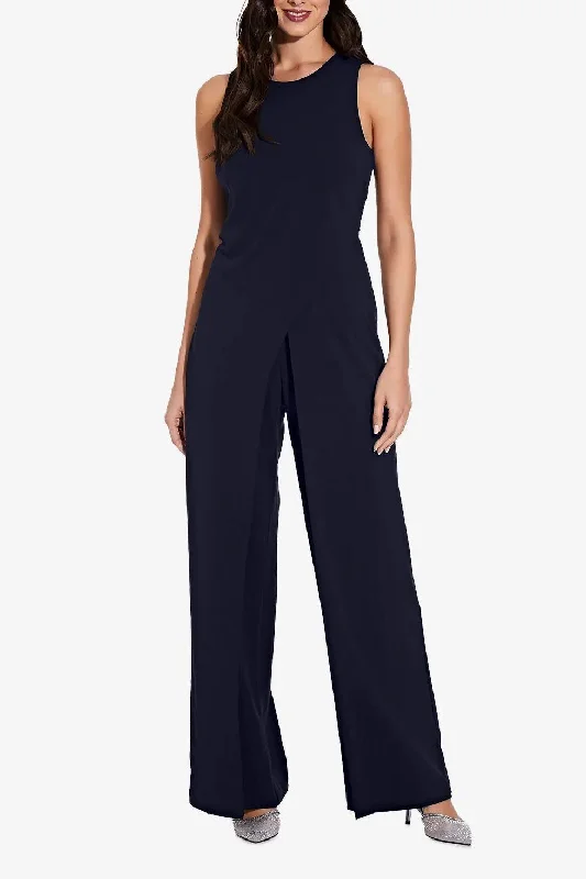 Solid - colored bodycon dress for a classic appearanceAdrianna Papell AP1E207760 Crew Neck Sleeveless Formal Wide Leg Jumpsuit Solid - colored bodycon dress for a classic appearanceAdrianna Papell AP1E207760 Crew Neck Sleeveless Formal Wide Leg Jumpsuit