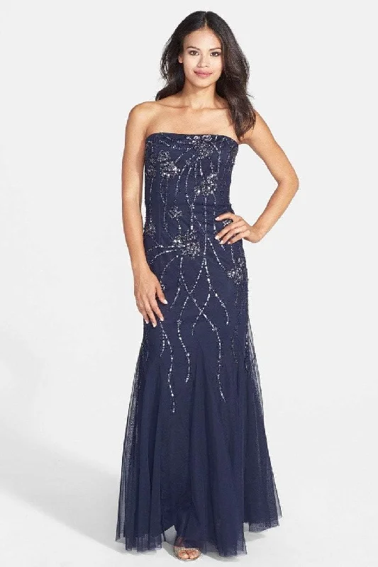 Long - sleeved formal dresses in velvet for a winter formal eventAdrianna Papell - Embellished Strapless Gown 91897540 Long - sleeved formal dresses in velvet for a winter formal eventAdrianna Papell - Embellished Strapless Gown 91897540