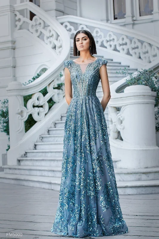 Formal dresses with abstract print panels and rhinestone embellishments for a unique formal eventAzzure Couture FM5000 Formal dresses with abstract print panels and rhinestone embellishments for a unique formal eventAzzure Couture FM5000