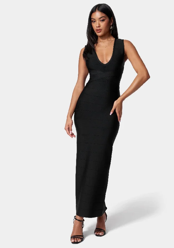 80s - inspired party dresses with bold colors and big shouldersLuxe Bandage Double V Gown 80s - inspired party dresses with bold colors and big shouldersLuxe Bandage Double V Gown