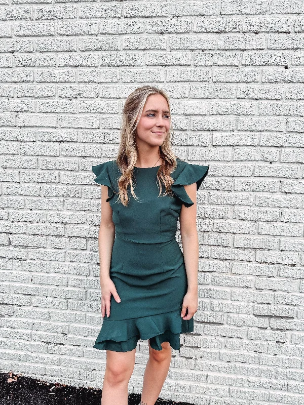 Gothic - style party dresses for a dark and mysterious lookChristmas Party Ruffle Trim Dress Gothic - style party dresses for a dark and mysterious lookChristmas Party Ruffle Trim Dress