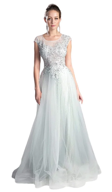 Formal dresses with geometric patterns and metallic accents for a modern formal affairCinderella Divine - Sheer Scoop Beaded Tulle A-Line Evening Gown Formal dresses with geometric patterns and metallic accents for a modern formal affairCinderella Divine - Sheer Scoop Beaded Tulle A-Line Evening Gown