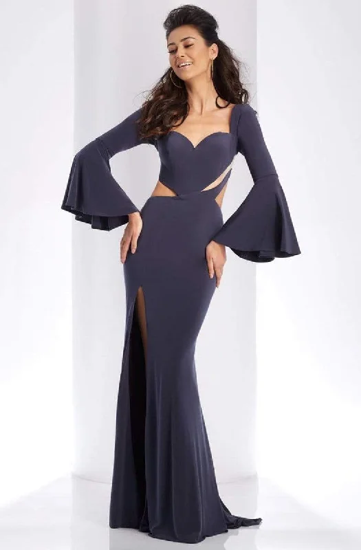 Prom dresses with keyhole backs and rhinestone - studded straps for a flirty lookClarisse - 3405 Trumpet Sleeve Sweetheart Sheath Dress