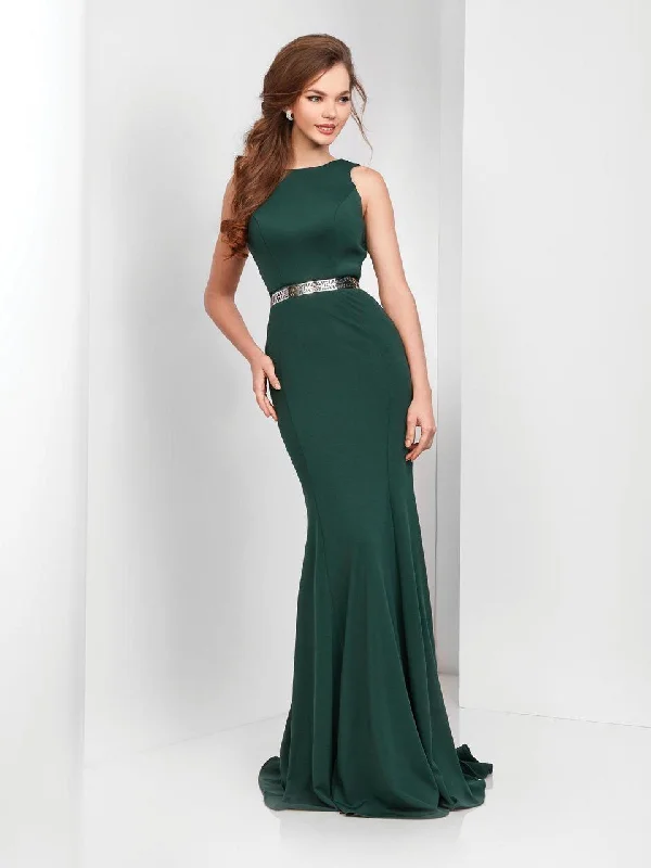 Clarisse - 3482 Sleeveless Chic Jersey Sheath Gown