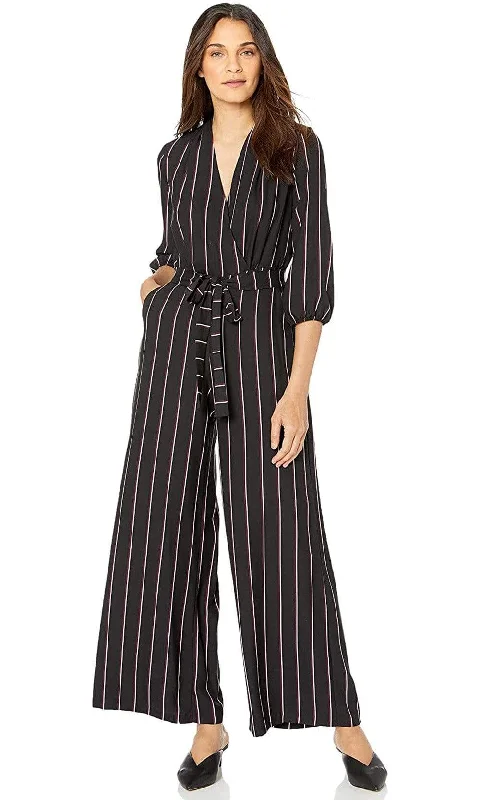 Formal dresses with tiered skirts and pearl embellishments for a luxurious feelGabby Skye - 91139MG Quarter Sleeve Stripe V-Neck Jumpsuit Formal dresses with tiered skirts and pearl embellishments for a luxurious feelGabby Skye - 91139MG Quarter Sleeve Stripe V-Neck Jumpsuit