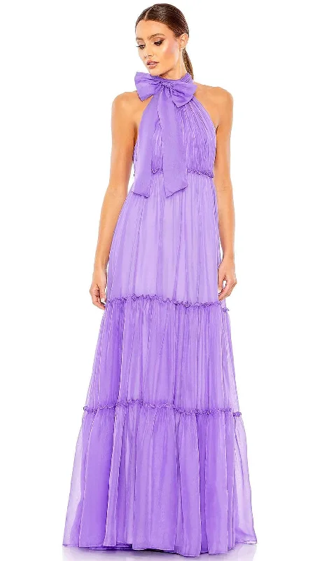 Prom dresses with lace - up side panels and ruffled bodices for a feminine and detailed lookIeena Duggal 55848 - Bow Accent Halter Evening Gown Prom dresses with lace - up side panels and ruffled bodices for a feminine and detailed lookIeena Duggal 55848 - Bow Accent Halter Evening Gown