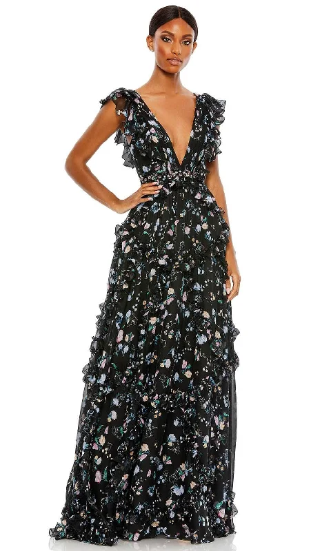 A - line formal dresses with beaded lace appliques for formal eventsIeena Duggal 68090 - Plunging V-Neck Floral Evening Gown A - line formal dresses with beaded lace appliques for formal eventsIeena Duggal 68090 - Plunging V-Neck Floral Evening Gown