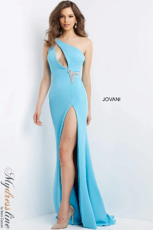 Prom dresses with side - slit skirts and beaded fringes for a glamorous appearanceJovani 07173 Prom dresses with side - slit skirts and beaded fringes for a glamorous appearanceJovani 07173