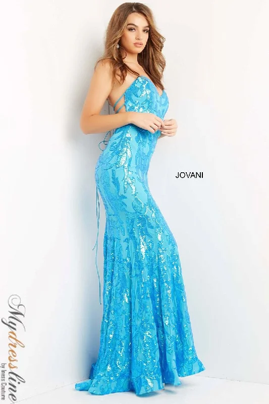 Formal dresses with cold - shoulder ruffled sleeves and floral prints for a romantic and trendy formal styleJovani 07786 Formal dresses with cold - shoulder ruffled sleeves and floral prints for a romantic and trendy formal styleJovani 07786