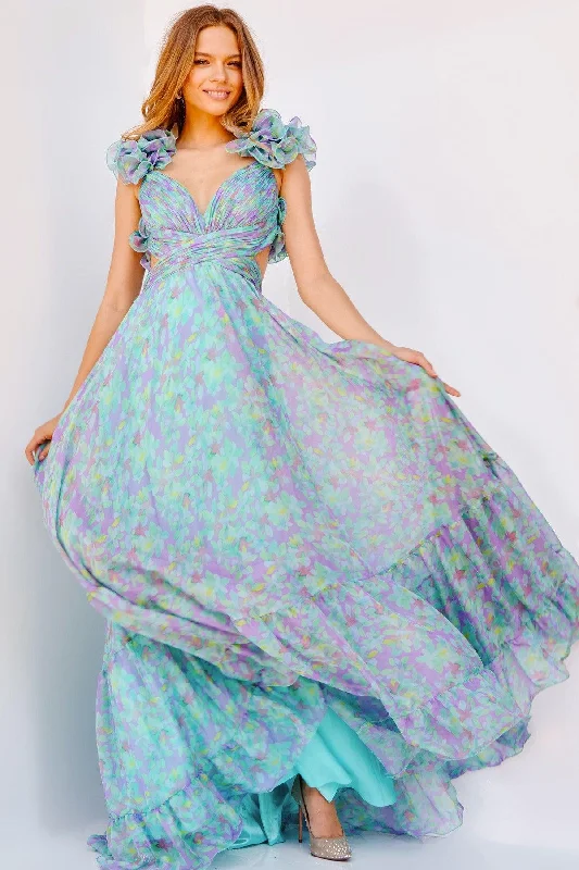 Bodycon dress in a geometric patternJovani 23320 Long Sleeveless Floral Print Prom Gown Bodycon dress in a geometric patternJovani 23320 Long Sleeveless Floral Print Prom Gown