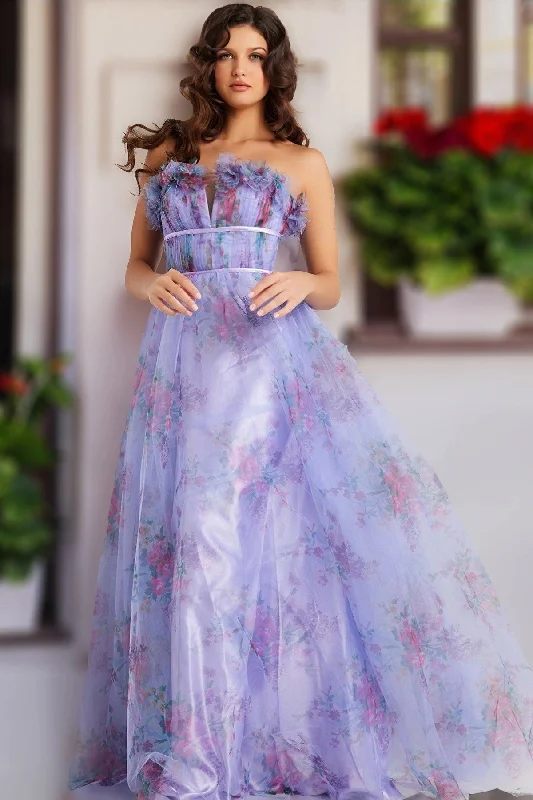 Party dresses with a polka - dot pattern for a classic and playful styleJovani 39151 Printed A Line Long Formal Prom Gown Party dresses with a polka - dot pattern for a classic and playful styleJovani 39151 Printed A Line Long Formal Prom Gown