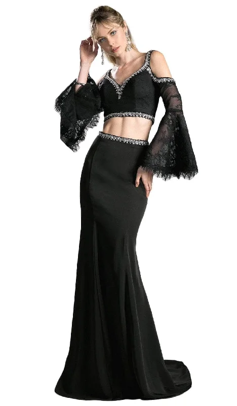 Prom dresses with tiered ruffled sleeves and satin skirts for a feminine and voluminous lookLadivine 13114 - Embellished Two Piece Sheath Dress Prom dresses with tiered ruffled sleeves and satin skirts for a feminine and voluminous lookLadivine 13114 - Embellished Two Piece Sheath Dress