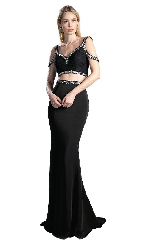 Formal dresses with abstract print panels and rhinestone embellishments for a unique formal eventLadivine 13114A - Embellished Two Piece V-neck Fitted Dress Formal dresses with abstract print panels and rhinestone embellishments for a unique formal eventLadivine 13114A - Embellished Two Piece V-neck Fitted Dress
