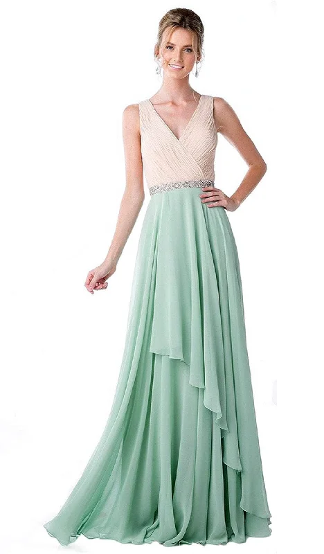 Formal dresses with pleated yokes and button - up fronts for a classic and refined lookLadivine 1968 - Beaded Waist Chiffon A-Line Dress Formal dresses with pleated yokes and button - up fronts for a classic and refined lookLadivine 1968 - Beaded Waist Chiffon A-Line Dress