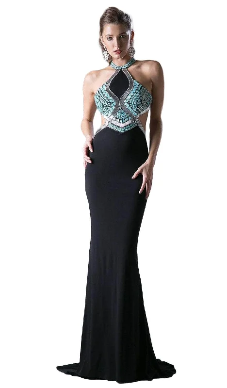 Formal dresses with pleated bodices and taffeta fabric for a traditional lookLadivine 5012 - Embellished Halter Sheath Dress Formal dresses with pleated bodices and taffeta fabric for a traditional lookLadivine 5012 - Embellished Halter Sheath Dress