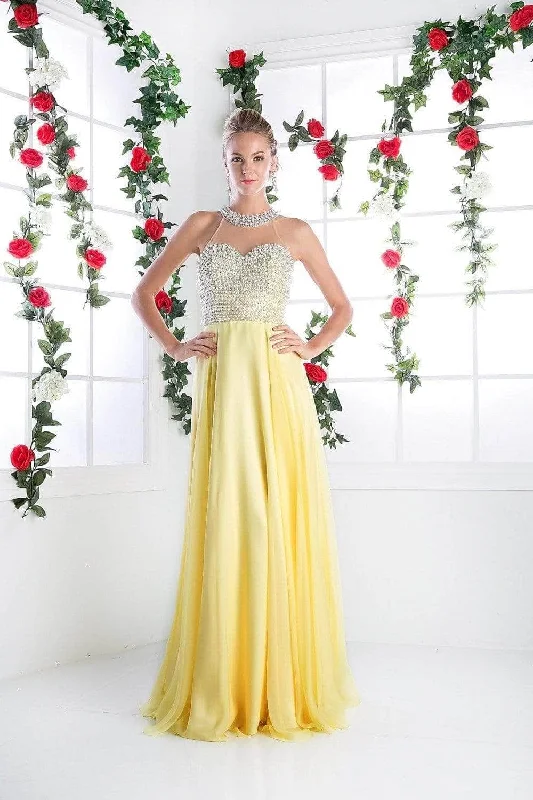 Prom dresses with lace - trimmed hems and off - the - shoulder necklines for a delicate lookLadivine 8107 - Pearl Adorned Bodice Chiffon Gown Prom dresses with lace - trimmed hems and off - the - shoulder necklines for a delicate lookLadivine 8107 - Pearl Adorned Bodice Chiffon Gown