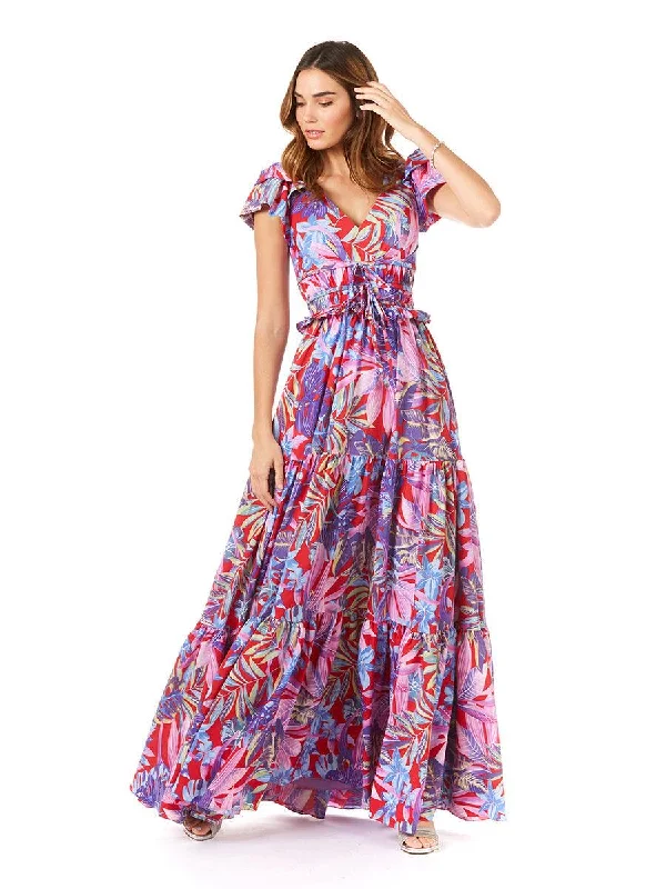 Bodycon dress with a cold - shoulder designLara Dresses 29276 Long Cap Sleeve Print Formal Dress Bodycon dress with a cold - shoulder designLara Dresses 29276 Long Cap Sleeve Print Formal Dress