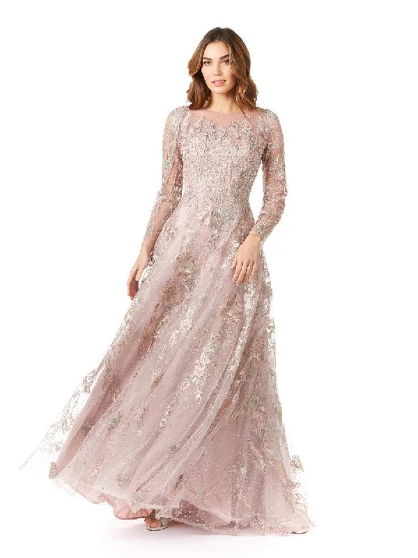 Bodycon dress with a thigh - high slit​Lara Dresses 29618 Beaded Long Evening Gown