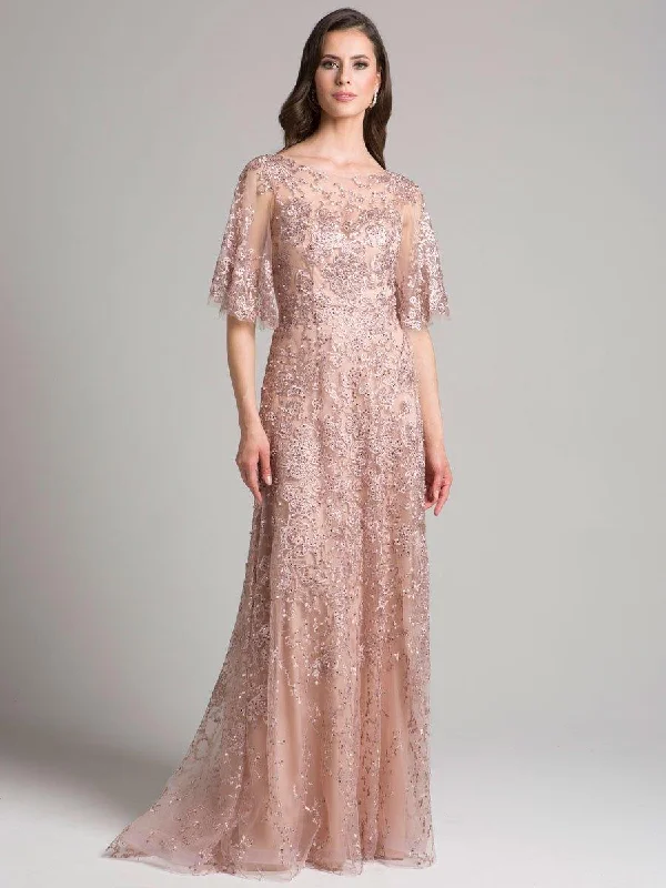 Bodycon dress in a pastel color palette​Lara Dresses 33277 Long Cap Sleeve Formal Dress