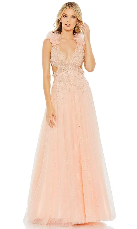 Prom dresses with lace - trimmed hems and off - the - shoulder necklines for a delicate lookMac Duggal 11269 - Ruffled Sleeveless V-neck Evening Dress Prom dresses with lace - trimmed hems and off - the - shoulder necklines for a delicate lookMac Duggal 11269 - Ruffled Sleeveless V-neck Evening Dress