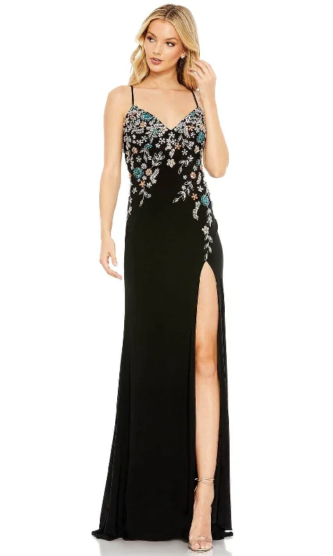 Formal dresses with halter necks and lace - up backs for a stylish promMac Duggal 42006 - V-Neck Beaded Floral Prom Gown Formal dresses with halter necks and lace - up backs for a stylish promMac Duggal 42006 - V-Neck Beaded Floral Prom Gown