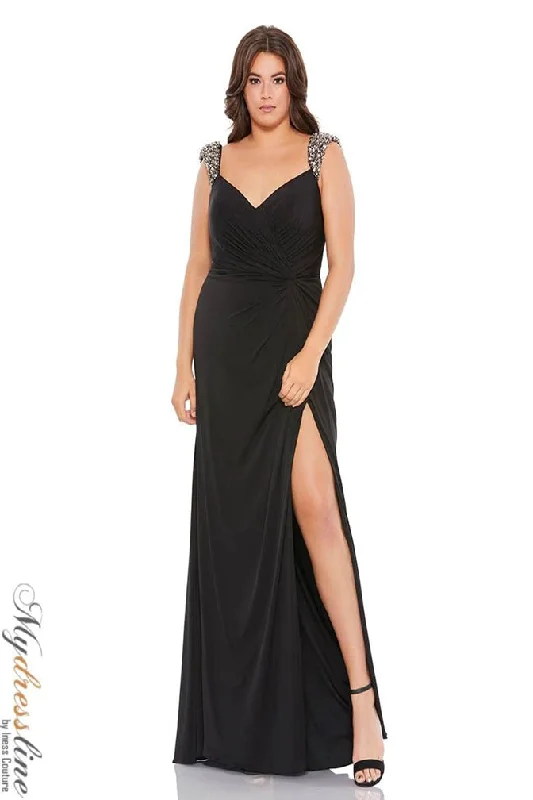 Formal dresses with ruffled skirts and bow accents for a charming prom appearanceMac Duggal 49312 Formal dresses with ruffled skirts and bow accents for a charming prom appearanceMac Duggal 49312