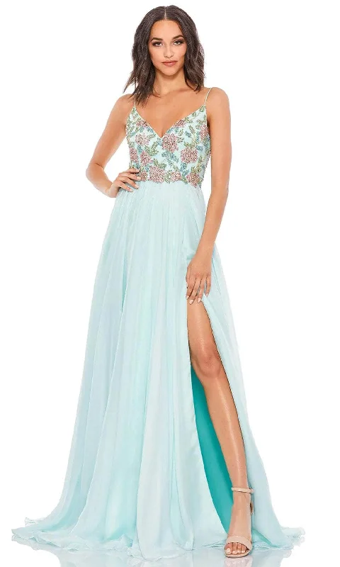 Prom dresses with cold - shoulder cutouts and satin bows for a trendy lookMac Duggal 67790 - Floral V-Neck A-Line Evening Gown Prom dresses with cold - shoulder cutouts and satin bows for a trendy lookMac Duggal 67790 - Floral V-Neck A-Line Evening Gown