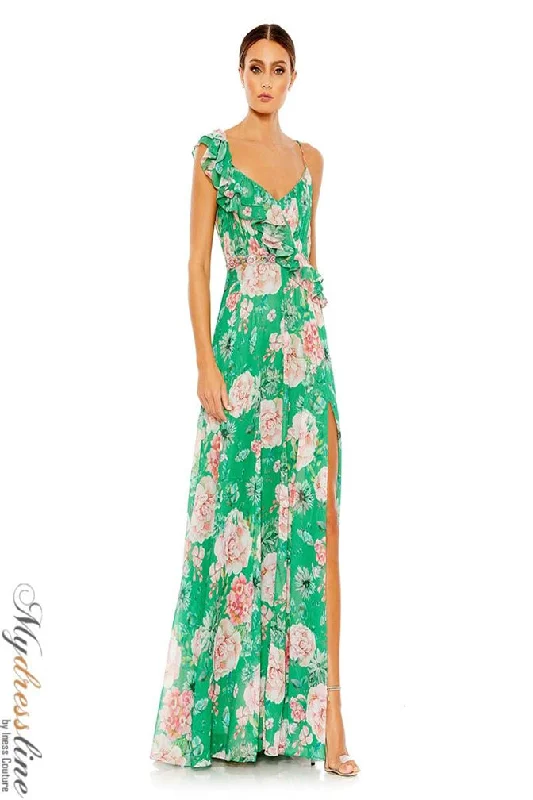 Prom dresses with lace - trimmed sleeves and empire - style waists for a flattering and vintage - inspired formal affairMac Duggal 9175 Prom dresses with lace - trimmed sleeves and empire - style waists for a flattering and vintage - inspired formal affairMac Duggal 9175