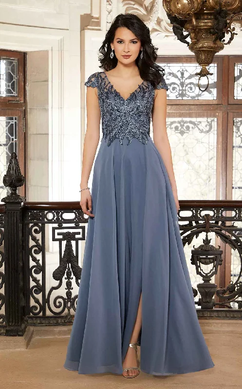 Prom dresses with lace - trimmed sleeves and empire - style waists for a flattering and vintage - inspired formal affairMGNY 72605 Dress Prom dresses with lace - trimmed sleeves and empire - style waists for a flattering and vintage - inspired formal affairMGNY 72605 Dress