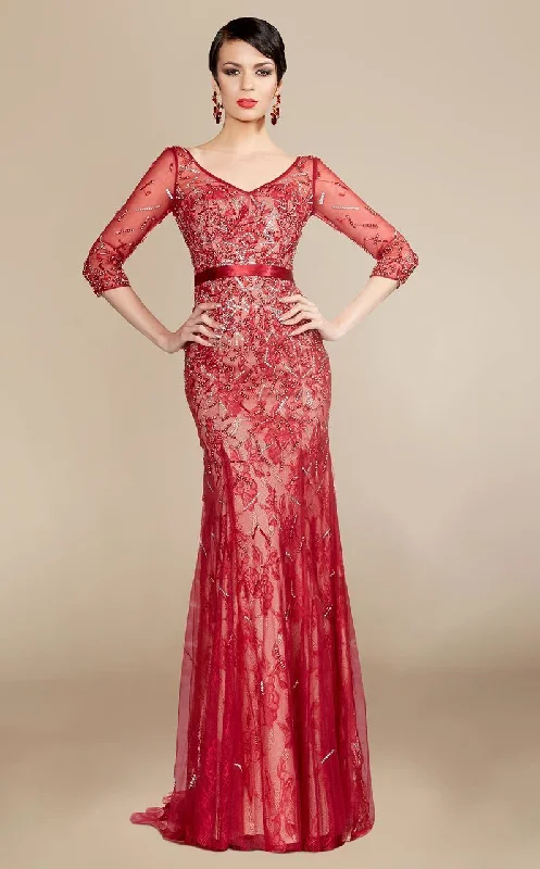 Formal dresses with tiered skirts and pearl embellishments for a luxurious feelMNM Couture - 0767 Bedazzled V-neck Sheath Dress Formal dresses with tiered skirts and pearl embellishments for a luxurious feelMNM Couture - 0767 Bedazzled V-neck Sheath Dress
