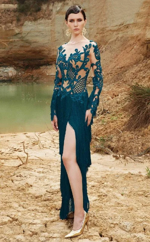 Prom dresses with keyhole backs and rhinestone - studded straps for a flirty lookMNM Couture - 2356 Sheer Embroidered Sheath Dress Prom dresses with keyhole backs and rhinestone - studded straps for a flirty lookMNM Couture - 2356 Sheer Embroidered Sheath Dress