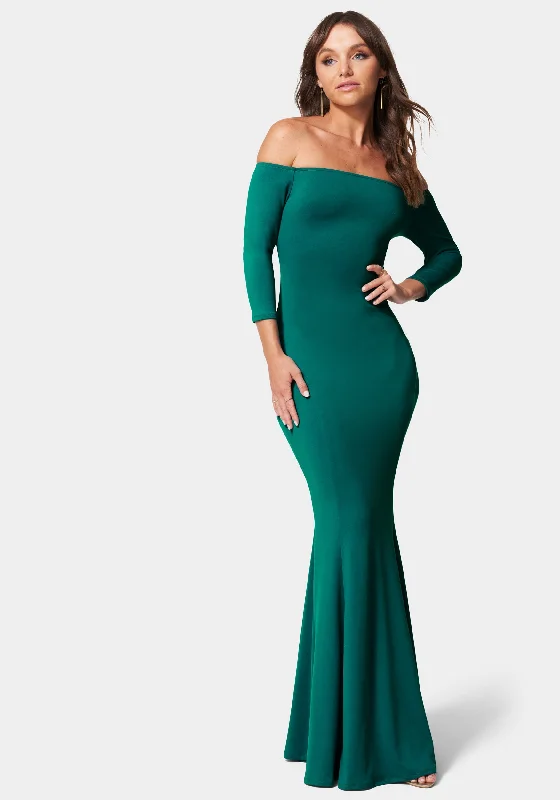 Cocktail party dresses in a classic little black dress styleOff Shoulder Knit Mermaid Gown Cocktail party dresses in a classic little black dress styleOff Shoulder Knit Mermaid Gown