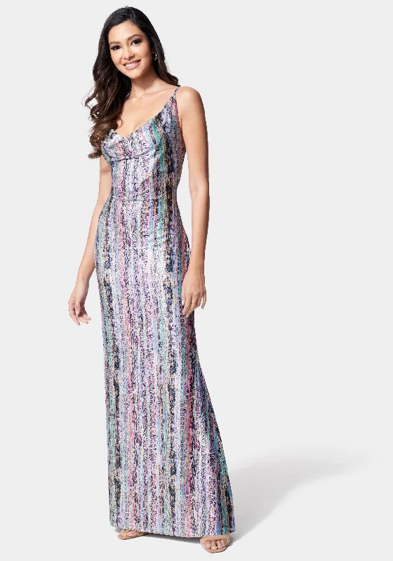 Party dresses with a paisley pattern for a bohemian - inspired lookPrinted Lurex Knit Gown Party dresses with a paisley pattern for a bohemian - inspired lookPrinted Lurex Knit Gown