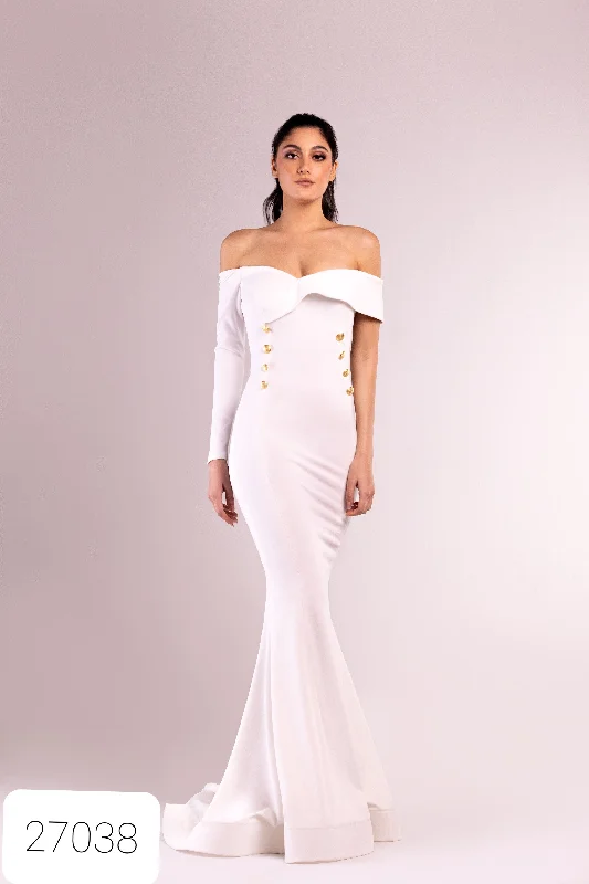 Formal dresses with gathered bodices and wide - leg skirts for a comfortable and stylish silhouetteSara Badr 27038 Formal dresses with gathered bodices and wide - leg skirts for a comfortable and stylish silhouetteSara Badr 27038