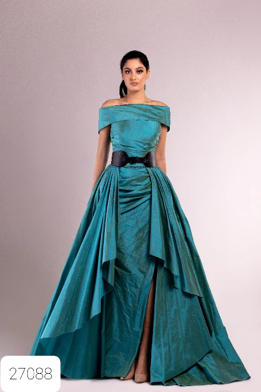 Formal dresses with ruched back panels and button - down fronts for a unique and flattering fitSara Badr 27088 Formal dresses with ruched back panels and button - down fronts for a unique and flattering fitSara Badr 27088