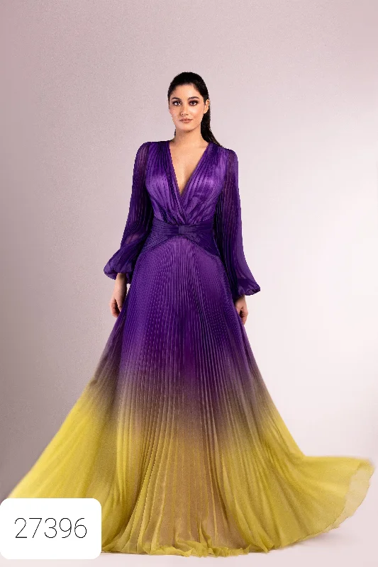 Tea - length formal dresses with lace trim for a semi - formal promSara Badr 27396