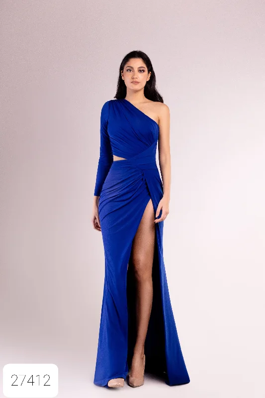 Prom dresses with lace - up side panels and ruffled bodices for a feminine and detailed lookSara Badr 27412 Prom dresses with lace - up side panels and ruffled bodices for a feminine and detailed lookSara Badr 27412
