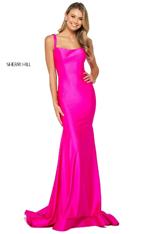 Long - train formal dresses in chiffon for a dramatic prom entranceSherri Hill 53906 Dress Long - train formal dresses in chiffon for a dramatic prom entranceSherri Hill 53906 Dress
