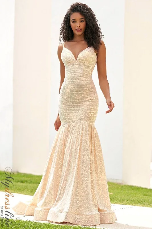 Mermaid - cut formal dresses in satin for a glamorous prom nightSherri Hill 54846