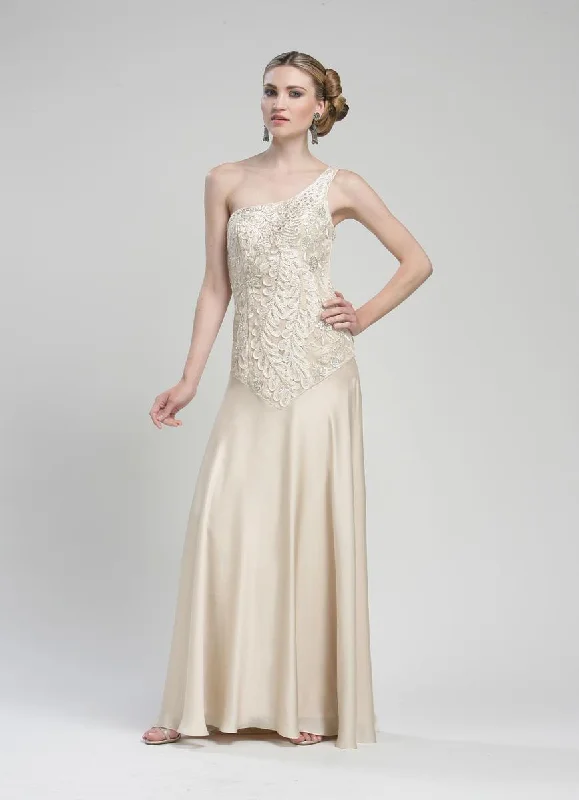 Formal dresses with button - front designs and tulle skirts for a charming prom styleSue Wong - One Shoulder Long Gown W1411
