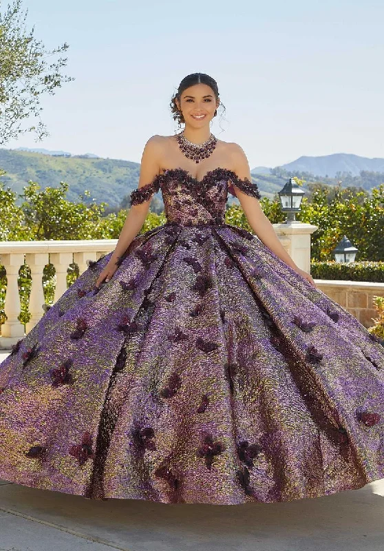 Short - length party dresses with a ruffled skirt for a flirty lookVizcaya by Morilee Metallic Butterfly Quince Dress 89429 Short - length party dresses with a ruffled skirt for a flirty lookVizcaya by Morilee Metallic Butterfly Quince Dress 89429