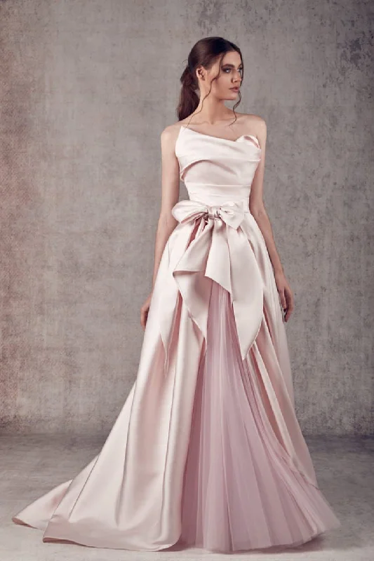 Long - train formal dresses in chiffon for a dramatic prom entranceZiad Germanos WA0114 Long - train formal dresses in chiffon for a dramatic prom entranceZiad Germanos WA0114