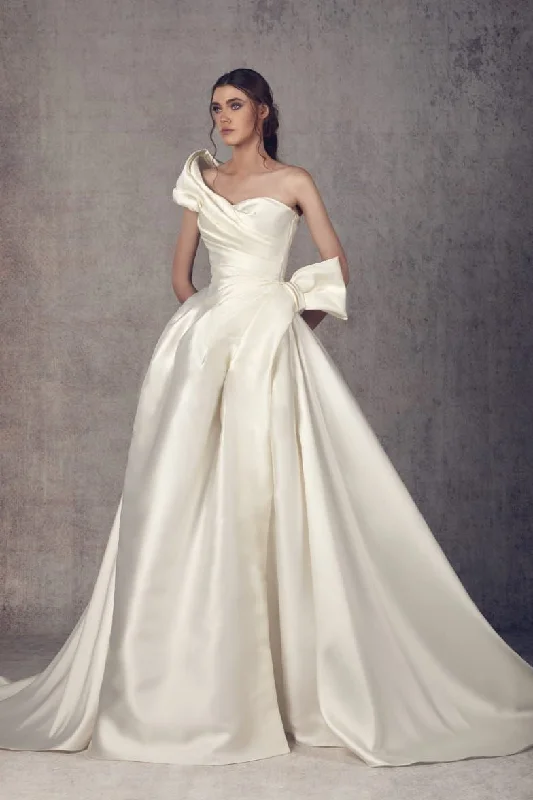 Prom dresses with lace - trimmed hems and off - the - shoulder necklines for a delicate lookZiad Germanos WA0125