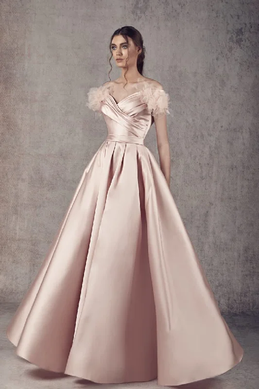 Formal dresses with embroidered panels and tulle overlays for a fairytale promZiad Germanos WA0134 Formal dresses with embroidered panels and tulle overlays for a fairytale promZiad Germanos WA0134