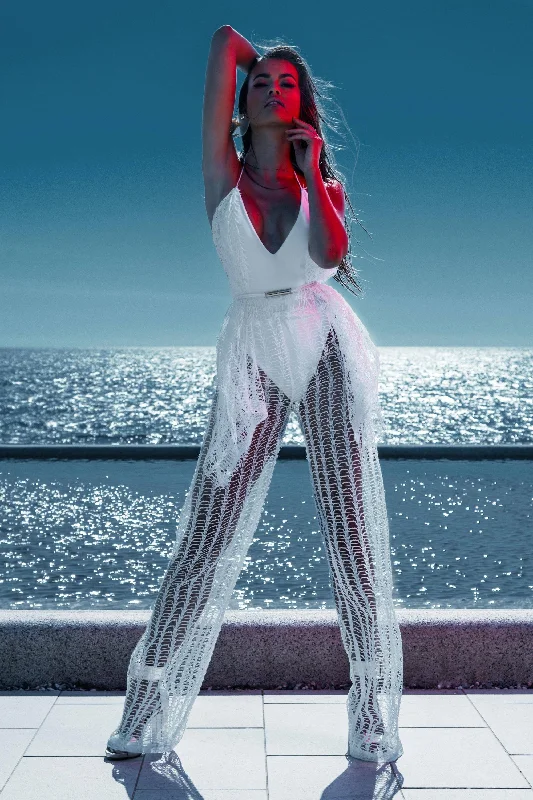 Anti - UV ray cover ups for outdoor summer activitiesSEE MESH PANTS