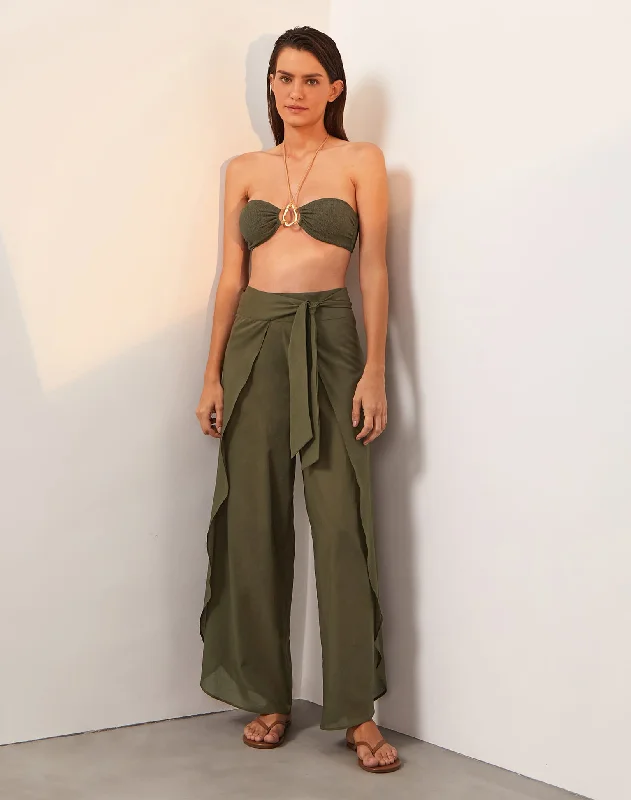 Hooded cover ups for windy beach daysBia Pants - Evergreen